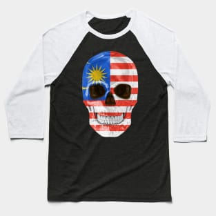 Malaysia Flag Skull - Gift for Malaysian With Roots From Malaysia Baseball T-Shirt